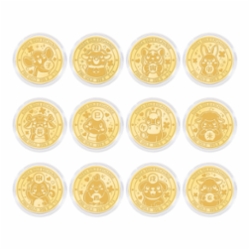 한국금거래소 12지신 순금 코인(메달) 세트 1.2g